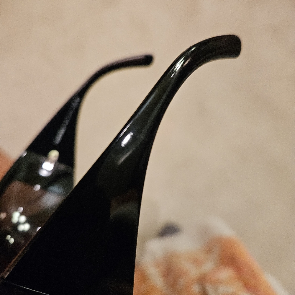 CHANEL logo oversized Ski Shield sunglasses in black w/Swarovski crystal CC embl - Picture 14 of 15